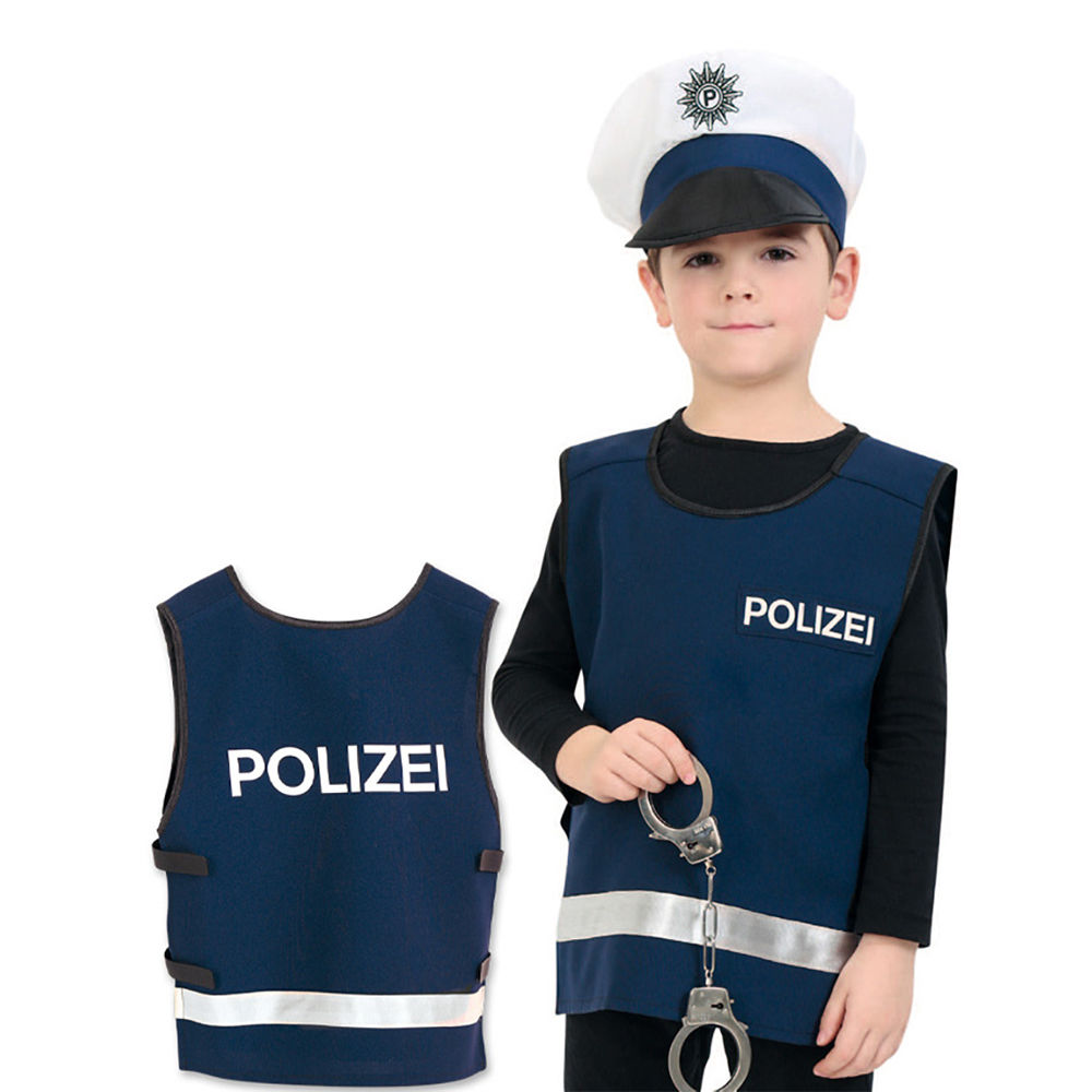 SALE Kinder-Kostm Polizei Weste, blau, Gr. 128