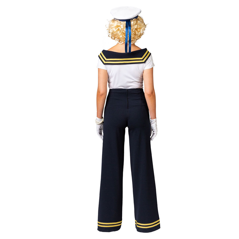 Damen-Kostm Matrosin Shirt, mit maritimem Kragen, wei-blau-gold, Gr. 34-36 Bild 3