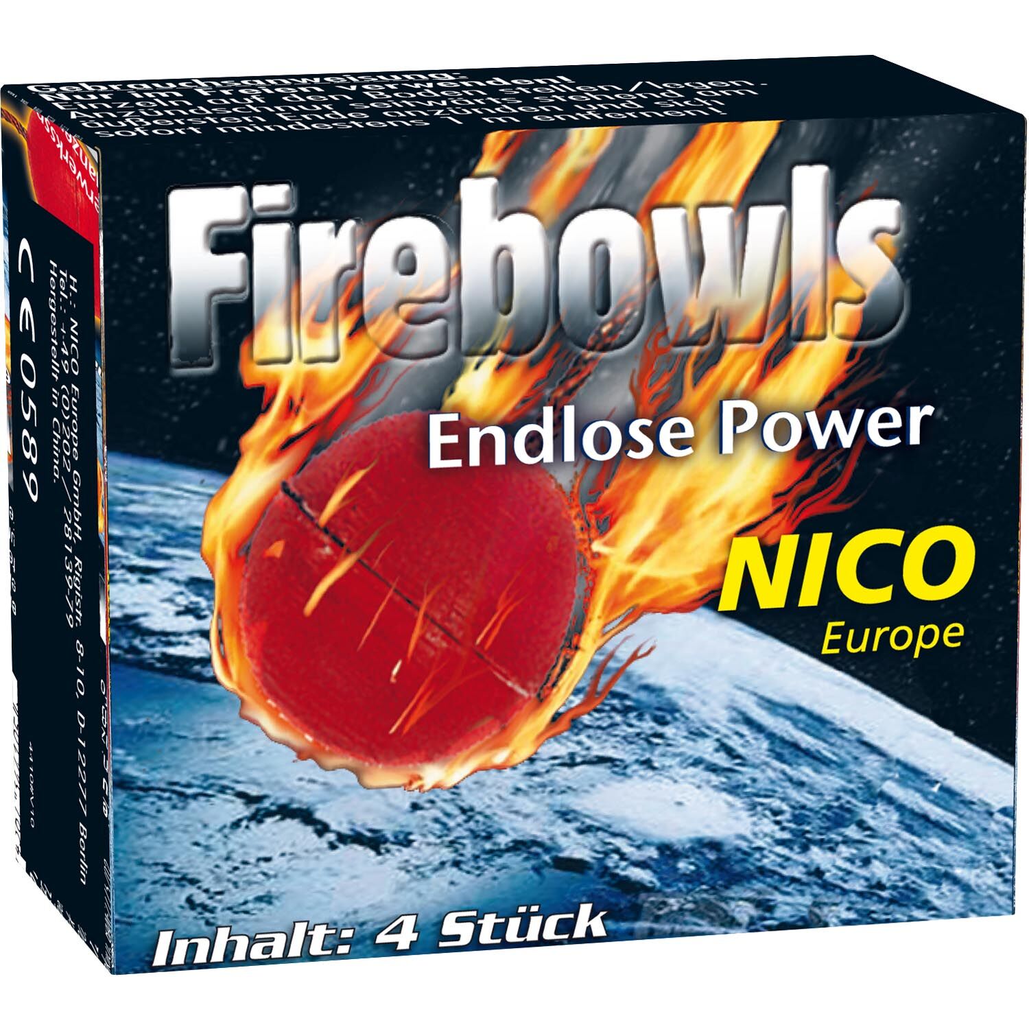NEU Feuerwerk / Kinder- & Jugendfeuerwerk, Firebowls, Packung mit 4 Stck
