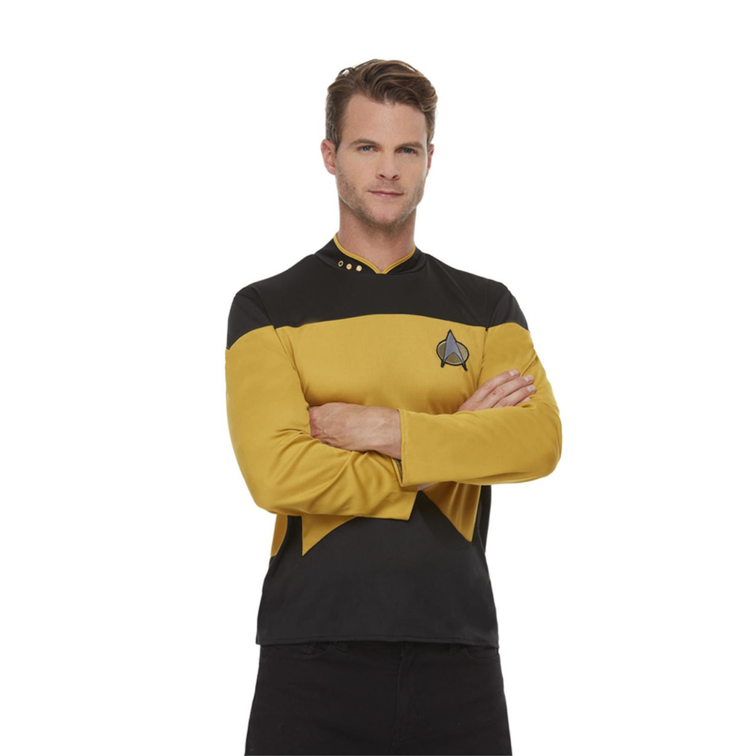 Star Trek-Uniform Sicherheit/Technik, Das Nchste Jahrhundert, Gold & Schwarz, Oberteil, Gre: S Bild 2
