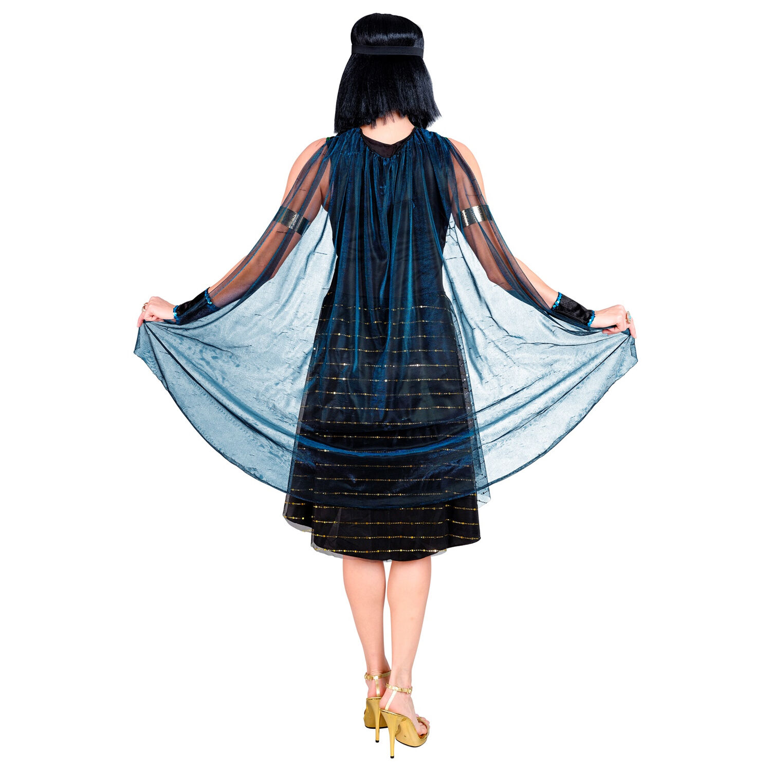 NEU Damen-Kostm gypterin / Cleopatra, Kleid mit Umhang, Armstulpen und Stirnband, schwarz, Gr. XS Bild 2