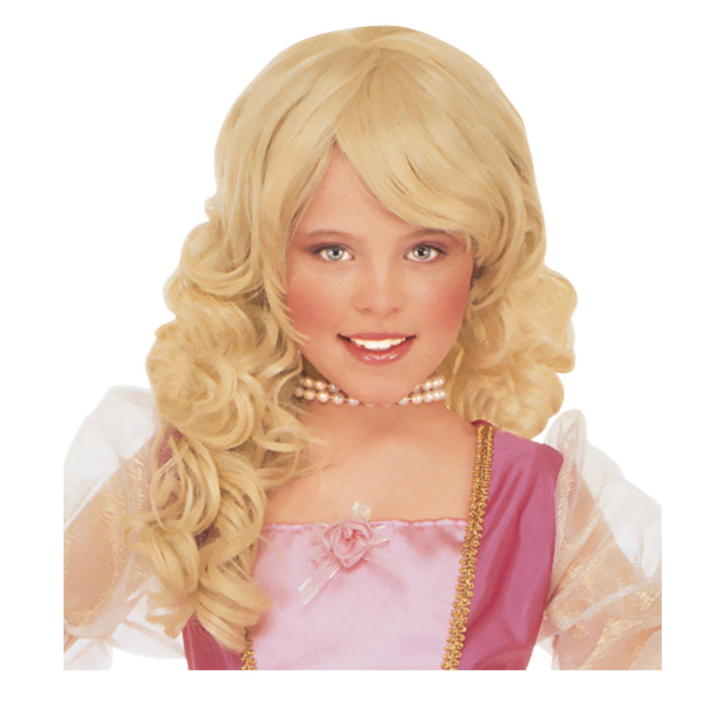 Percke Kinder Mdchen Langhaar leicht gelockt, Prinzessin, blond - mit Haarnetz Bild 2