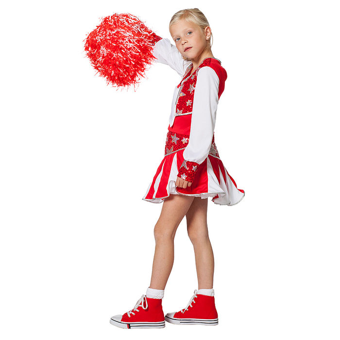 Kinder-Kostm Cheerleader, rot-wei, Gr. 116 Bild 2