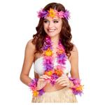 4-teiliges Hawaii-Set, Mehrfarbig, mit Girlande, Armbndern und Stirnband