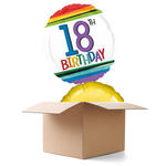 SALE Ballongrsse Happy-Birthday / Herzlichen Glckwunsch Rainbow 18th, 2 Ballons
