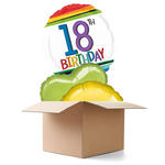 SALE Ballongrsse Happy-Birthday / Herzlichen Glckwunsch Rainbow 18th, 3 Ballons
