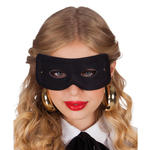 NEU Textilmaske Zorro / Augenmaske Bandit mit Gummiband, schwarz