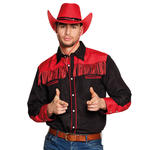 Herren-Hemd Cowboy, schwarz-rot - Verschiedene Gren (M-XL)