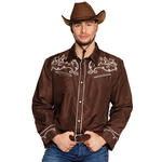Herren-Hemd Cowboy, braun - Verschiedene Gren (M-XL)