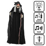NEU Halloween-Deko-Figur Hexe Endora, 170cm, mit Bewegungs-, Licht- und Soundeffekten