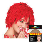 Percke Unisex Clown Fuzz aus Wolle, rot - mit Haarnetz