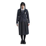 NEU Damen-Kostm Wednesday Addams Schul-Uniform, schwarz-grau gestreift, 3-tlg. - verschiedene Gren