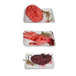 NEU Teller mit blutigem Krperteil, 1 Stck, Herz oder Hand oder Gehirn