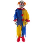 NEU Gro-Deko Grusel-Clown mit Bewegung, Licht und Sound, gelb-blau, 90 cm