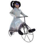 NEU Gro-Deko Mdchen auf Fahrrad mit Bewegung, Licht und Sound, fr Halloween, 85 cm
