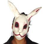 NEU Latex-Maske Horror-Hase, Halbmaske mit blutunterlaufenen Augen