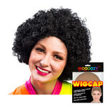 Percke Unisex Clown, Afro Hair, kleine Locken, schwarz - mit Haarnetz