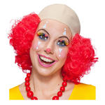 Percke Unisex Clown, Glatze aus Latex mit Haaren, rot