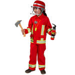 NEU Kinder-Kostm Feuerwehr, zweiteiliges Feuerwehrkostm, rot, verschiedene Gren (104-152)