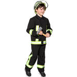 NEU Kinder-Kostm Feuerwehr, zweiteiliges Feuerwehrkostm, schwarz, verschiedene Gren (104-152)