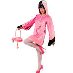 Damen-Kostm Flamingo Kleid m Kapuze - Verschiedene Gren (34-48)
