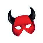 SALE Qualitts-Maske Teufel, rot; schwarze Hrner