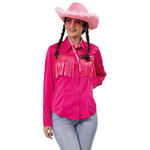 NEU Damen-Kostm Western-Bluse Babe, pink mit Fransen - Verschiedene Gren (34-46)