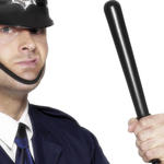 Schlagstock fr Polizisten, ca. 33cm, schwarz, mit Quitsche