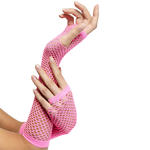 Handschuhe fingerlos, Netz, pink - Netzhandschuhe