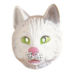 SALE Maske Katze aus Plastik, wei
