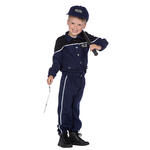 NEU Kinder-Kostm Polizist, blau, 3-teilig mit Jacke, Hose und Kappe, verschiedene Gren (104 - 152)