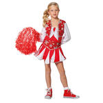 Kinder-Kostm Cheerleader, rot-wei - Verschiedene Gren (116-152)