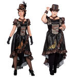 Damen-Kostm Steampunk-Kleid schwarz - Verschiedene Gren (S-XL)