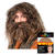 Percke Herren Neandertaler, Hhlenmensch, Steinzeit, Set Percke und Bart, gestrhnt, braun - mit Haarnetz