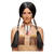 Percke Damen Indianerin mit zwei gefochtenen Zpfen, schwarz - Haarnetz Bild 2
