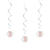 SALE Girlande spiralfrmig / Deckenhnger 30. Geburtstag, wei & rosa, glitzernd, Lnge: ca. 80 cm, 6 Stck - Girlande