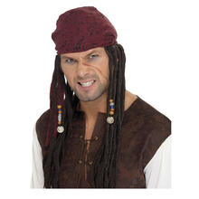 Percke Herren Pirat mit Stirnband und Zpfen, braun