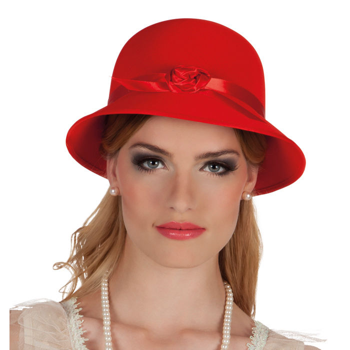 SALE Hut Charleston Lady, rot mit Hutband