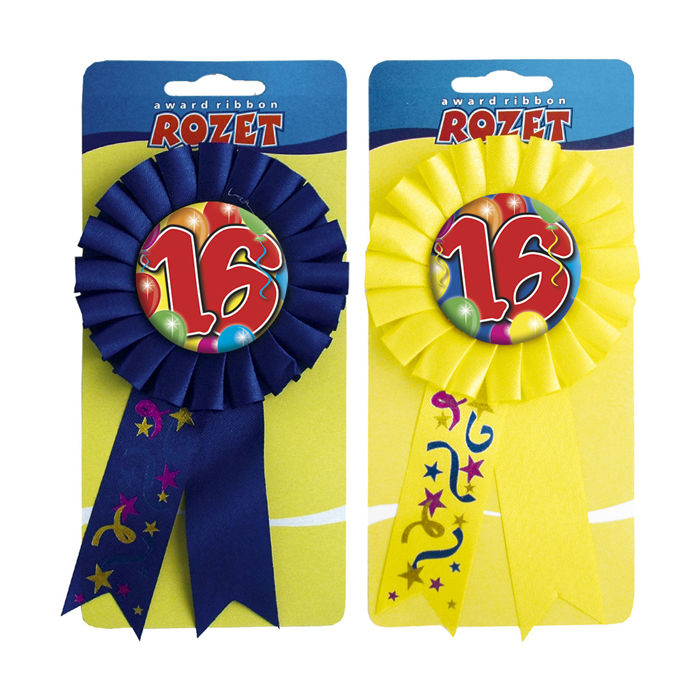 Rosette Balloons 16, gelb oder blau