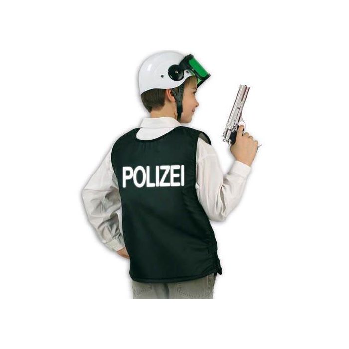 Kinder-Weste Polizei, schwarz, verschiedene Größen (128-152