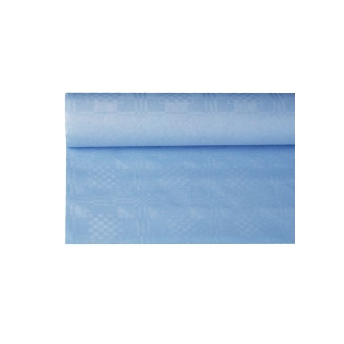 Tischdecke hellblau mit Damastprgung 8x1,2m