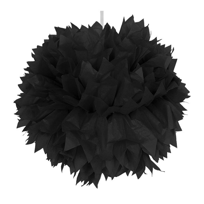 Pompom, Papier, schwarz, 30 cm, 1 Stk.