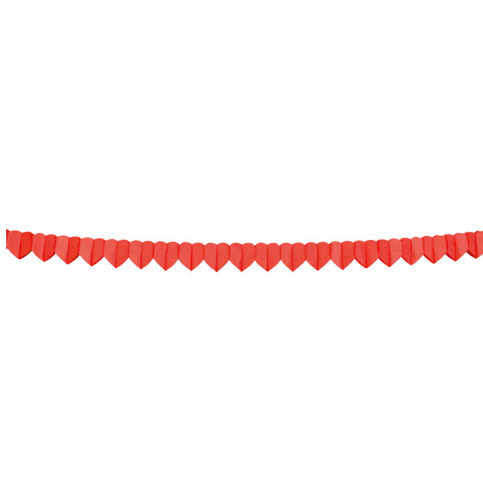 Girlande Herz aus Papier, 4m, rot