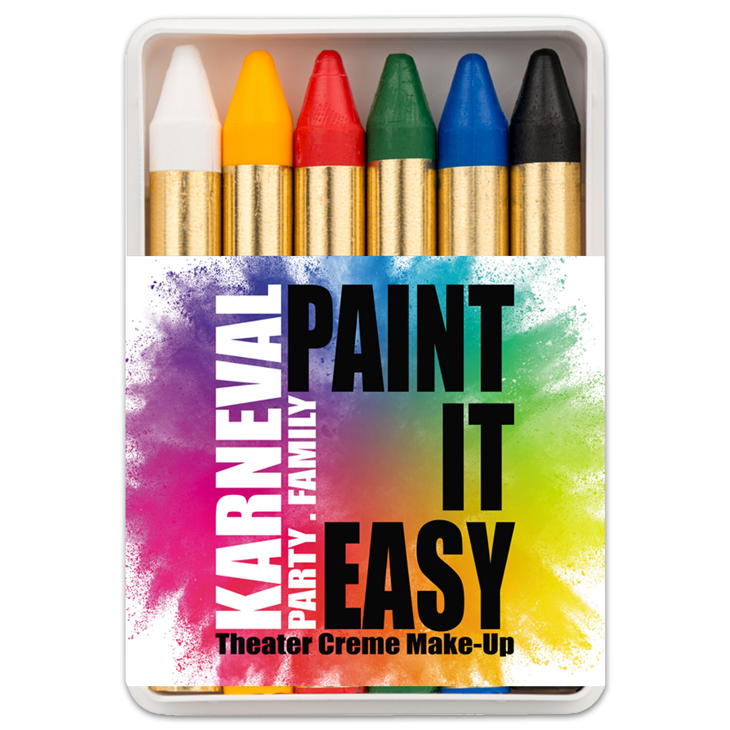 SALE Theater Creme-Make-Up, Schminkstifte auf Fettbasis, in Kunststoffbox, 6 Stck