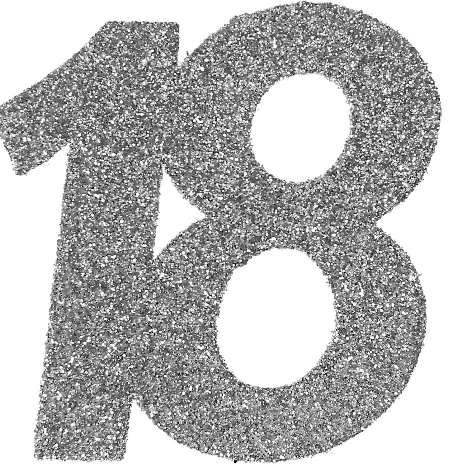 Konfetti / Streudeko Geburtstag, Silber 18 Jahre, 6 x 5 cm, 6 St�ck