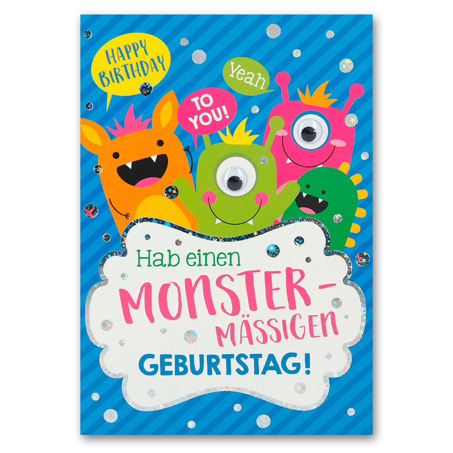 Grukarte DIN A6, Happy Birthday, Ein Monstermiger Geburtstag - Ideal passend zu unseren Ballongren