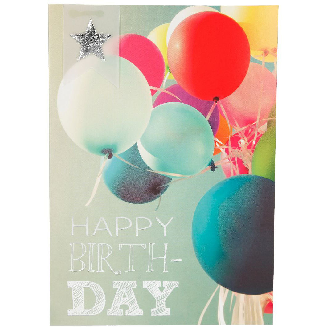 SALE Grukarte DIN A6, Happy Birthday, Bunte Luftballons - Ideal passend zu unseren Ballongren