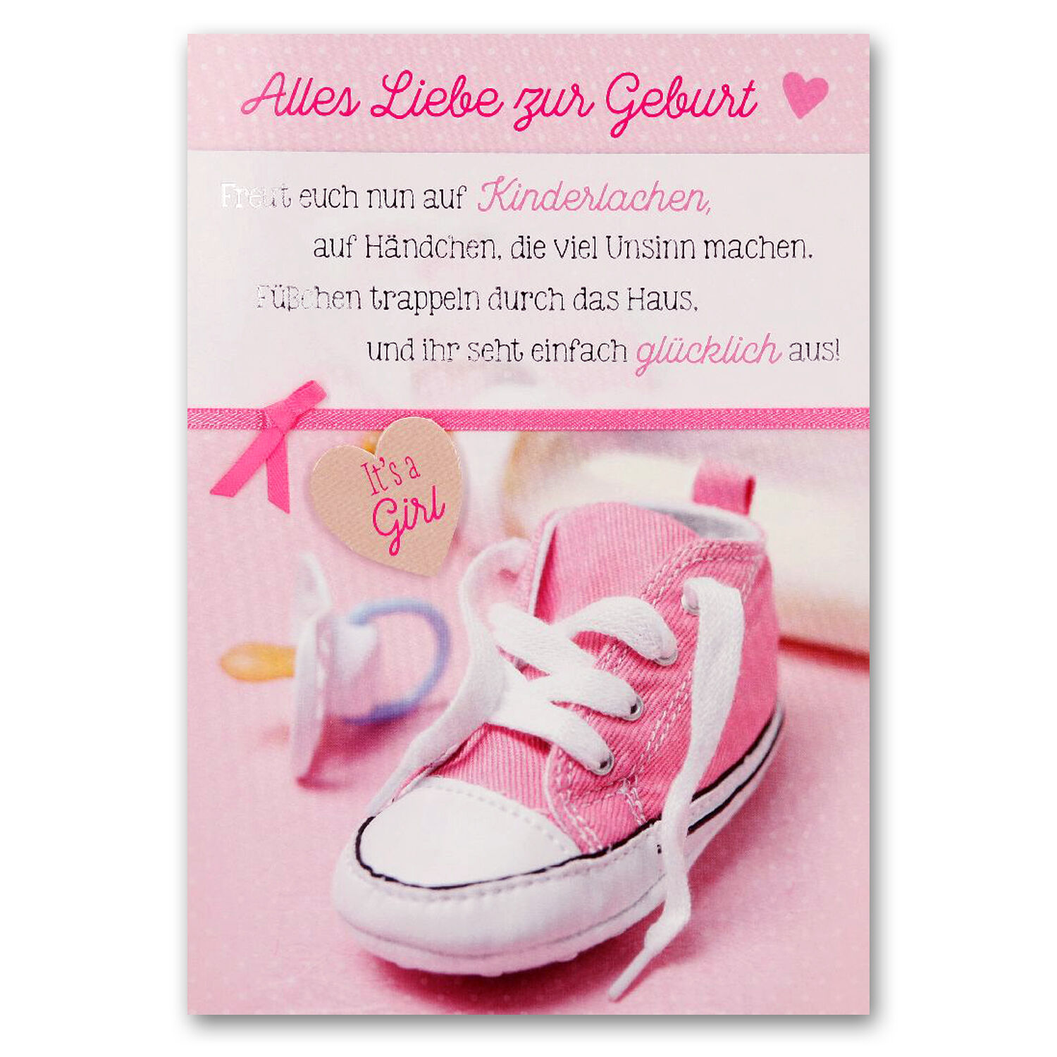 Grußkarte DIN A6, Alles Liebe zur Geburt, It's a Girl- Ideal passend zu unseren Ballongrüßen