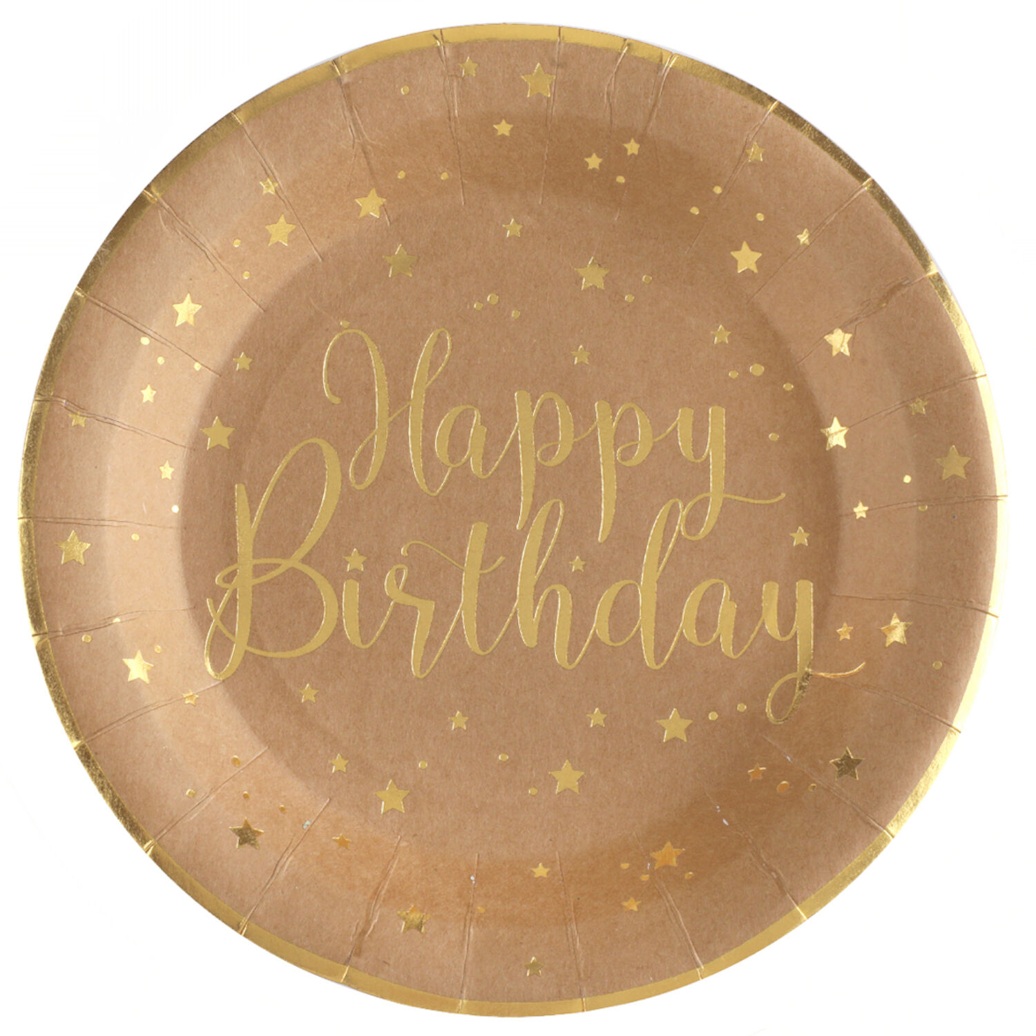 Teller Happy Birthday, Kraft, � 22.5 cm, 10 St�ck