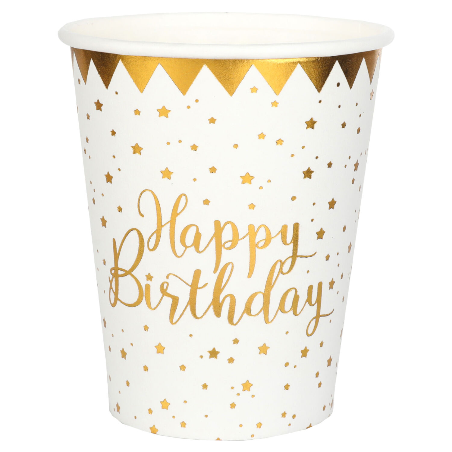 Becher Happy Birthday, Weiss, � 7.8 x 9.7 cm / 27cl, 10 St�ck